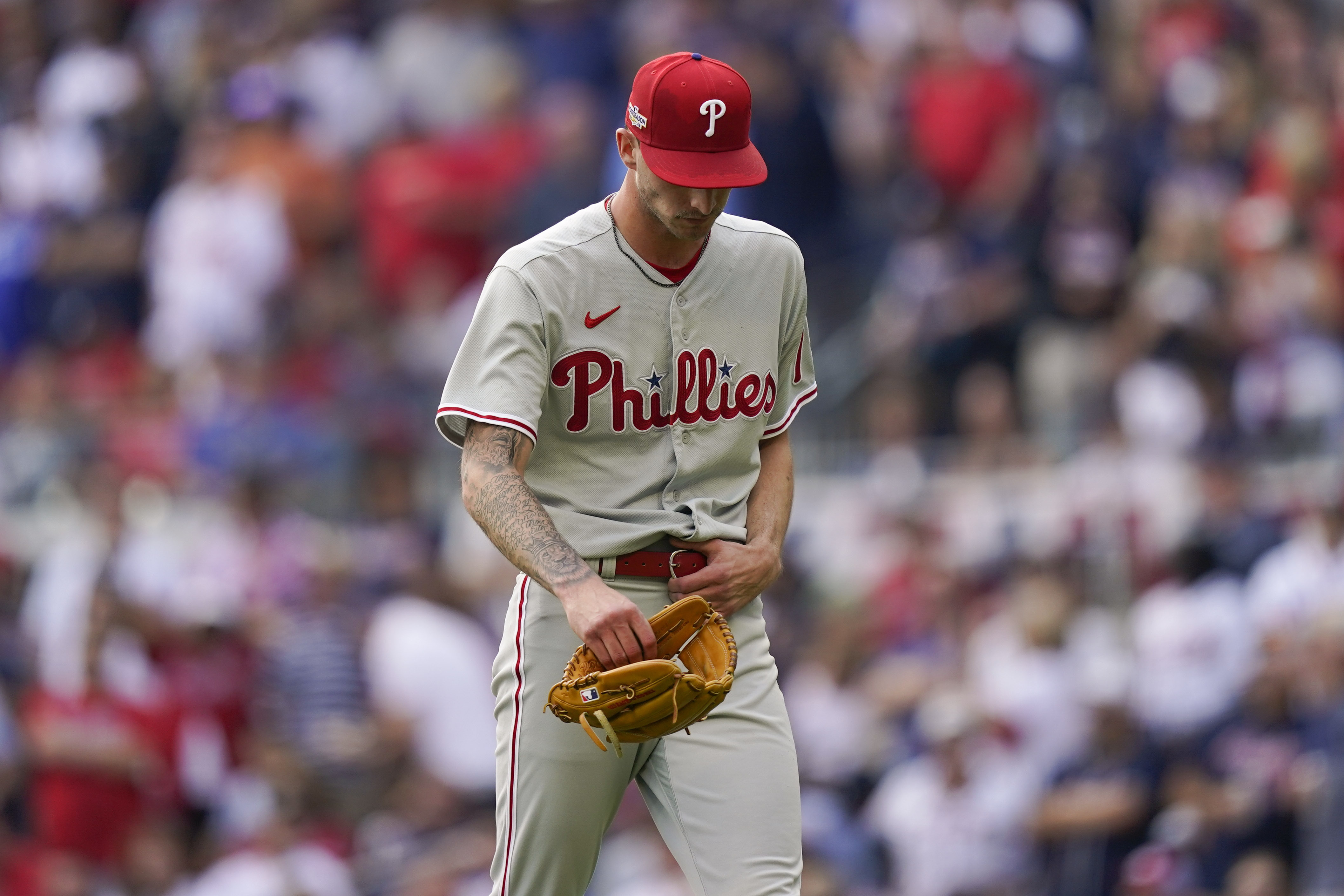 Philadelphia Phillies relief pitcher Connor Brogdon (75) and the