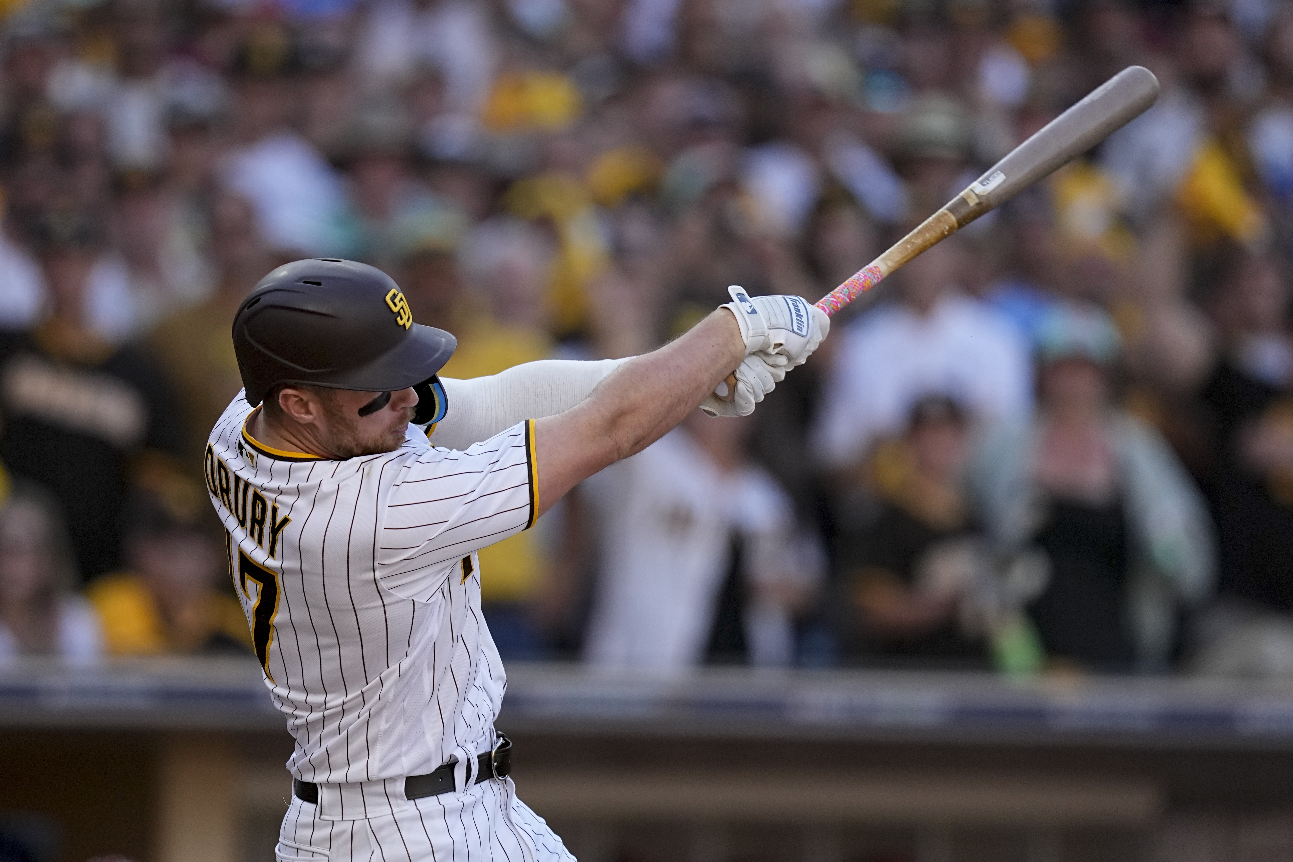 San Diego Padres' Ha-Seong Kim batting during the second inning of a  baseball game against the San Francisco Giants, Friday, July 8, 2022, in  San Diego. (AP Photo/Gregory Bull Stock Photo - Alamy