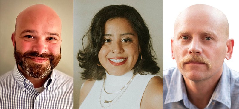 Voters in Zone 3 of the School District will choose next month from among three political newcomers vying for a School Board seat: Jeremy Farmer (from left), Blanca Maldonado and Matthew Smith.