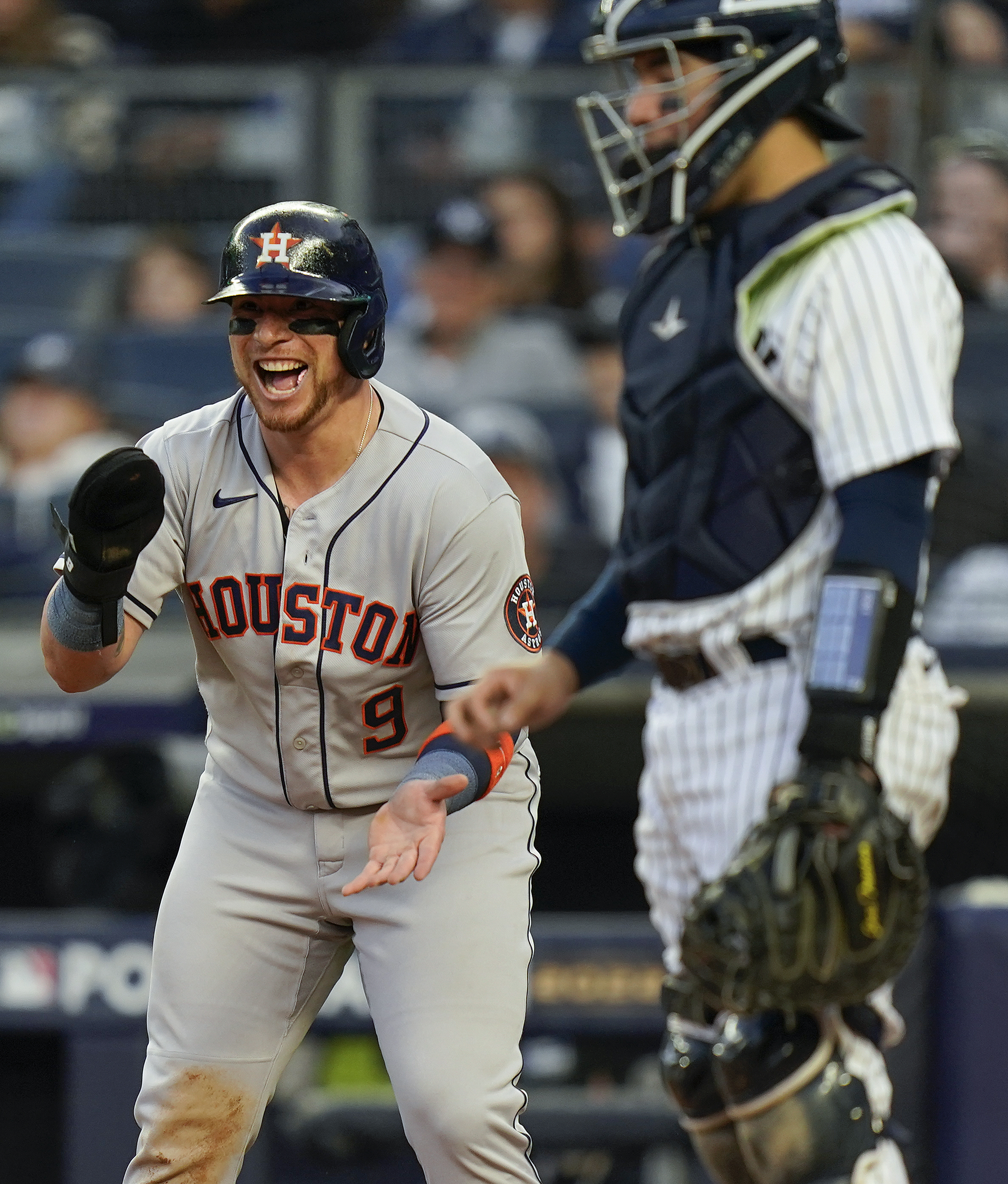 Houston Astros center fielder Chas McCormick and bullpen catcher