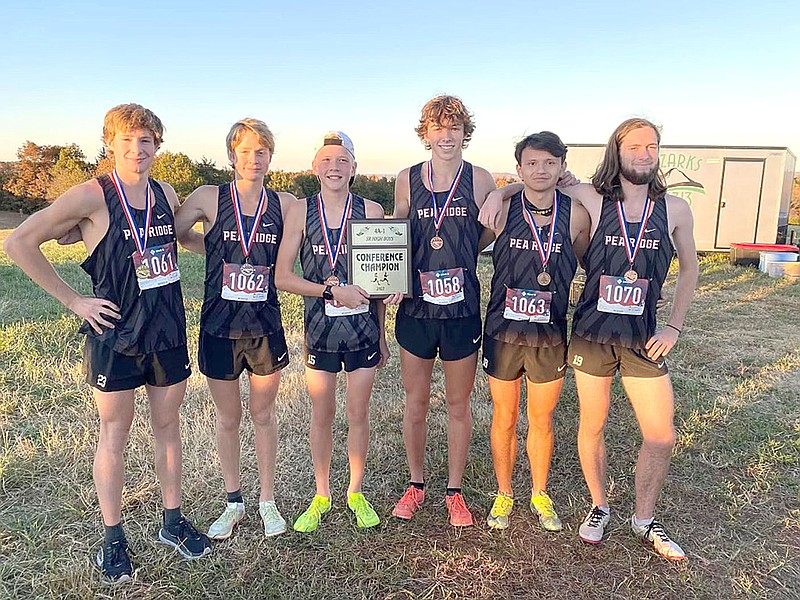 Courtesy photograph
Senior high Blackhawk boys individual all conference medalists from the Conference meet Wednesday were, from left: Grandon Grant, champion; Tian Grant, second; Cruz Porter, sixth; Troy Ferguson, seventh; Sebasttien Mullikin, eighth; and Jacob Stein, ninth.