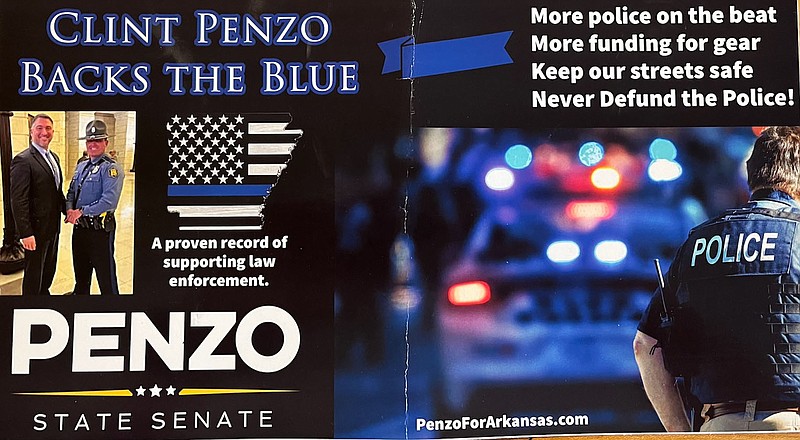 The state Senate campaign for candidate Rep. Clint Penzo, R-Springdale, used a picture of an Arkansas State Trooper without the trooper’s permission and against the trooper’s expressed warning not to do so, state police confirmed Tuesday.