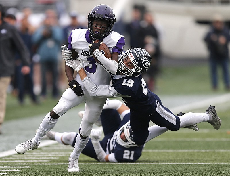 El Dorado wide receiver Deandra Burns Jr. (3) is the No. 7 ranked prospect in the state of Arkansas and the highest-graded recruit currently in Arkansas State's 2023 class.
(Arkansas Democrat-Gazette/Thomas Metthe)