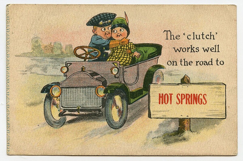 Hot Springs, 1913: “Most of the people here still clutch to their horses as the roads are bad and hilly. There is a reason for me staying in H.S. Do you blame me?”