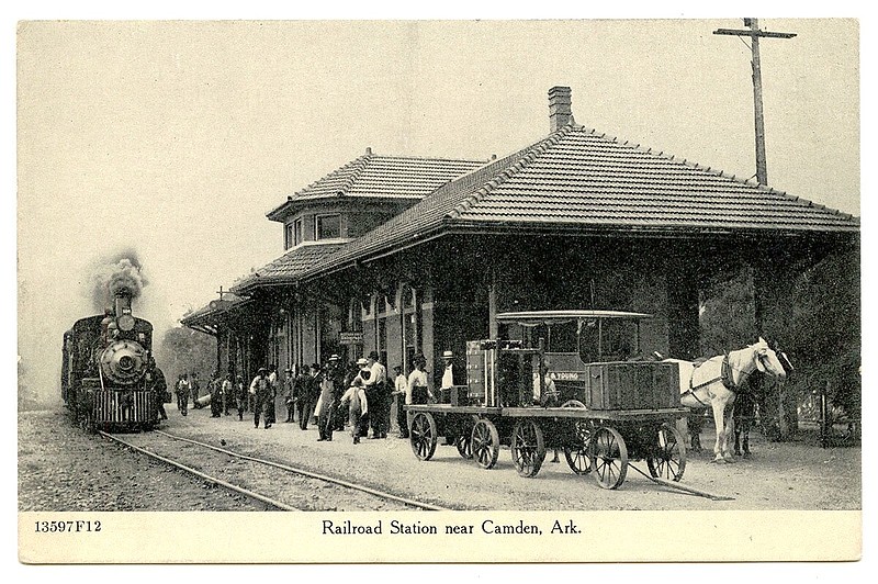Camden, circa 1908: The Cotton Belt Railroad Depot was built in 1903 where the tracks crossed Washington Avenue.