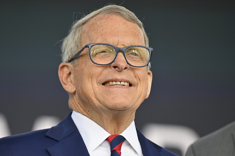 FILE - Ohio Gov. Mike DeWine poses for a picture during a news conference on June 2, 2022, in Avon Lake, Ohio. (AP Photo/David Richard, File)