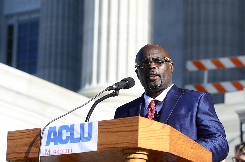 Eileen Wisniowicz/News Tribune photo:
Bobby Bostic spoke publicly for the first time since being granted parole at the Missouri State Capitol on Wednesday, Nov. 9, 2022. Bostic's first words upon reaching the podium were, "I’m Bobby Bostic, and I stand here a free man today."