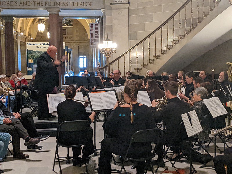 Ryan Pivoney/News Tribune photo: 
Paul Hinman directs the Jefferson City Community Band in performing "Light Calvary Overture" during its fall concert Sunday, Nov. 13, 2022, at the Missouri Capitol.