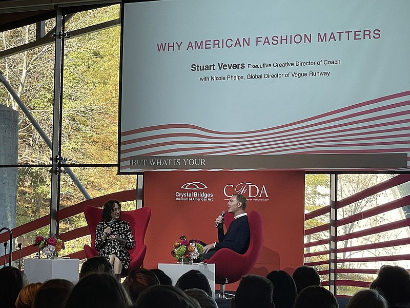 Stuart Vevers, executive creative director of Coach, spoke about the importance of American fashion in the current landscape of the industry during a fashion symposium at Crystal Bridges Museum of American Art on October 26. Vevers worked mainly in Europe and finds American style exotic and refreshing.

(NWA Democrat-Gazette/April Wallace)