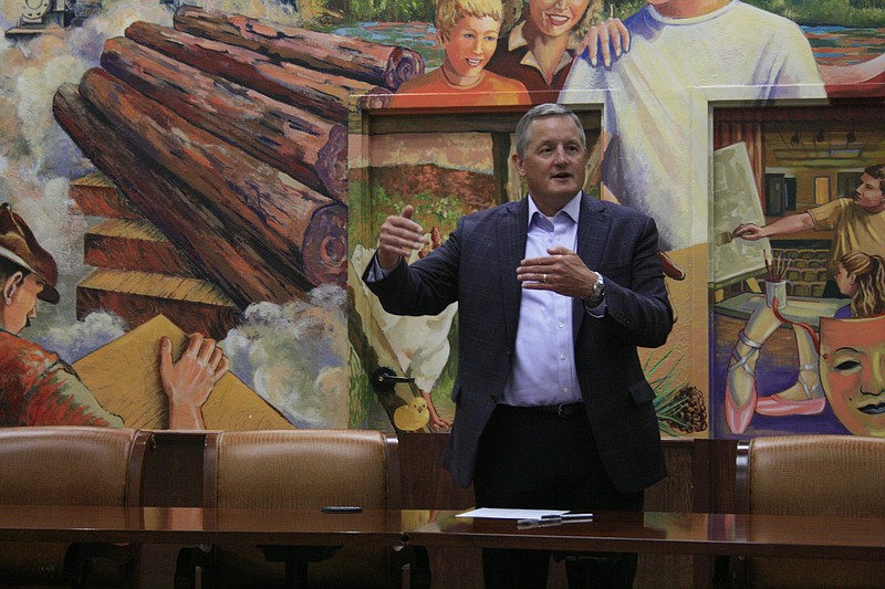 U.S. Rep. Bruce Westerman, R-AR4, speaks at the El Dorado-Union County Chamber of Commerce in this September 2021 file photo.