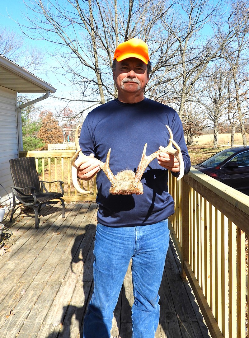 Submitted photo: 
Daniel Kleindienst holds a set of antlers of a deer he previously hunted.