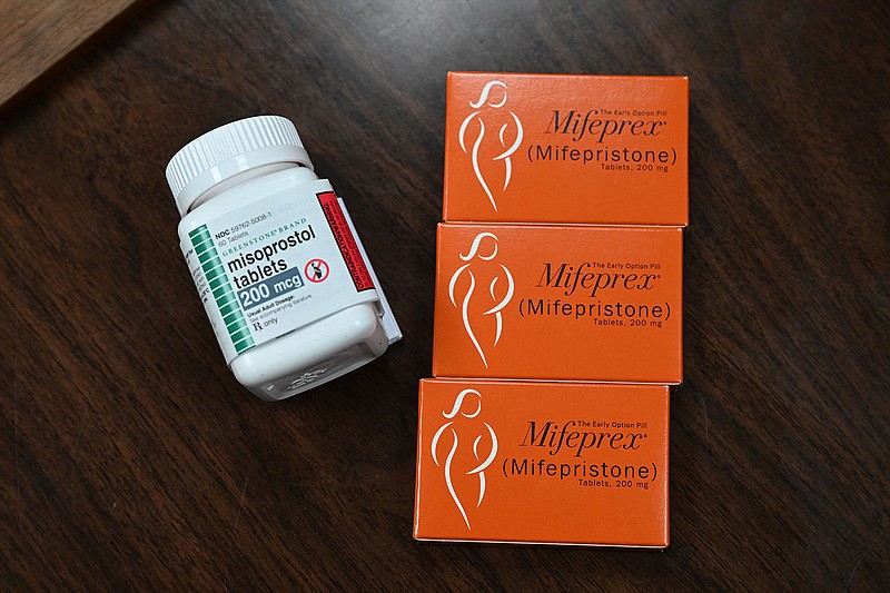 Mifepristone (Mifeprex) and Misoprostol, the two drugs used in a medication abortion, are seen at the Women's Reproductive Clinic, which provides legal medication abortion services, on June 17, 2022, in Santa Teresa, New Mexico. Mifepristone is taken first to stop the pregnancy, followed by Misoprostol to induce bleeding. (Robyn Beck/AFP/Getty Images/TNS)