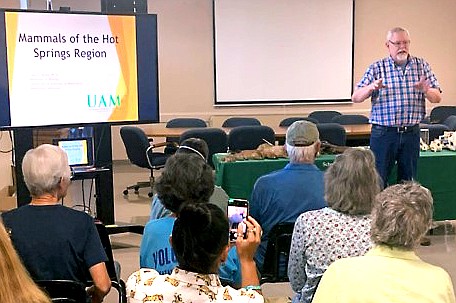 John L. Hunt, professor of biology at the University of Arkansas at Monticello, presents a class on “Mammals of the Hot Springs Region” to the Diamond Lakes Arkansas Master Naturalists. Hunt was among the many experts who taught a class this year. - Submitted photo