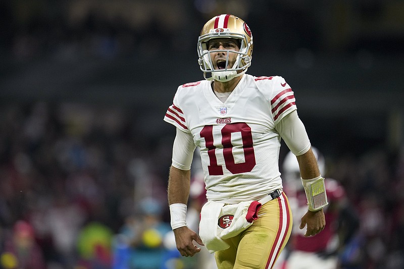 Garoppolo's 4 TD passes help 49ers top Saints, 48-46 - The San Diego  Union-Tribune