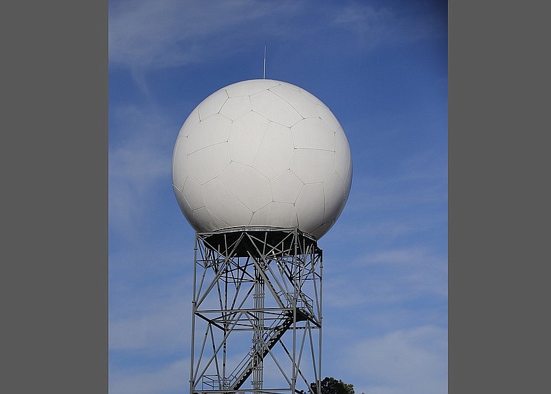 The National Weather Service Radar across from the North Little Rock Airport, seen here on Wednesday, Nov. 23, 2022, will be offline for two weeks starting on Monday as it undergoes critical upgrades. (Arkansas Democrat-Gazette/Thomas Metthe)