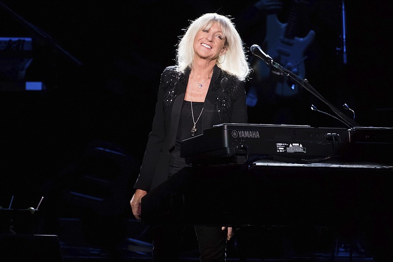 Christine McVie from the band Fleetwood Mac performs at Madison Square Garden in New York on Oct. 6, 2014.  McVie, the soulful British musician who sang lead on many of Fleetwood Mac’s biggest hits, has died at 79. The band announced her death on social media Wednesday. (Photo by Charles Sykes/Invision/AP, File)