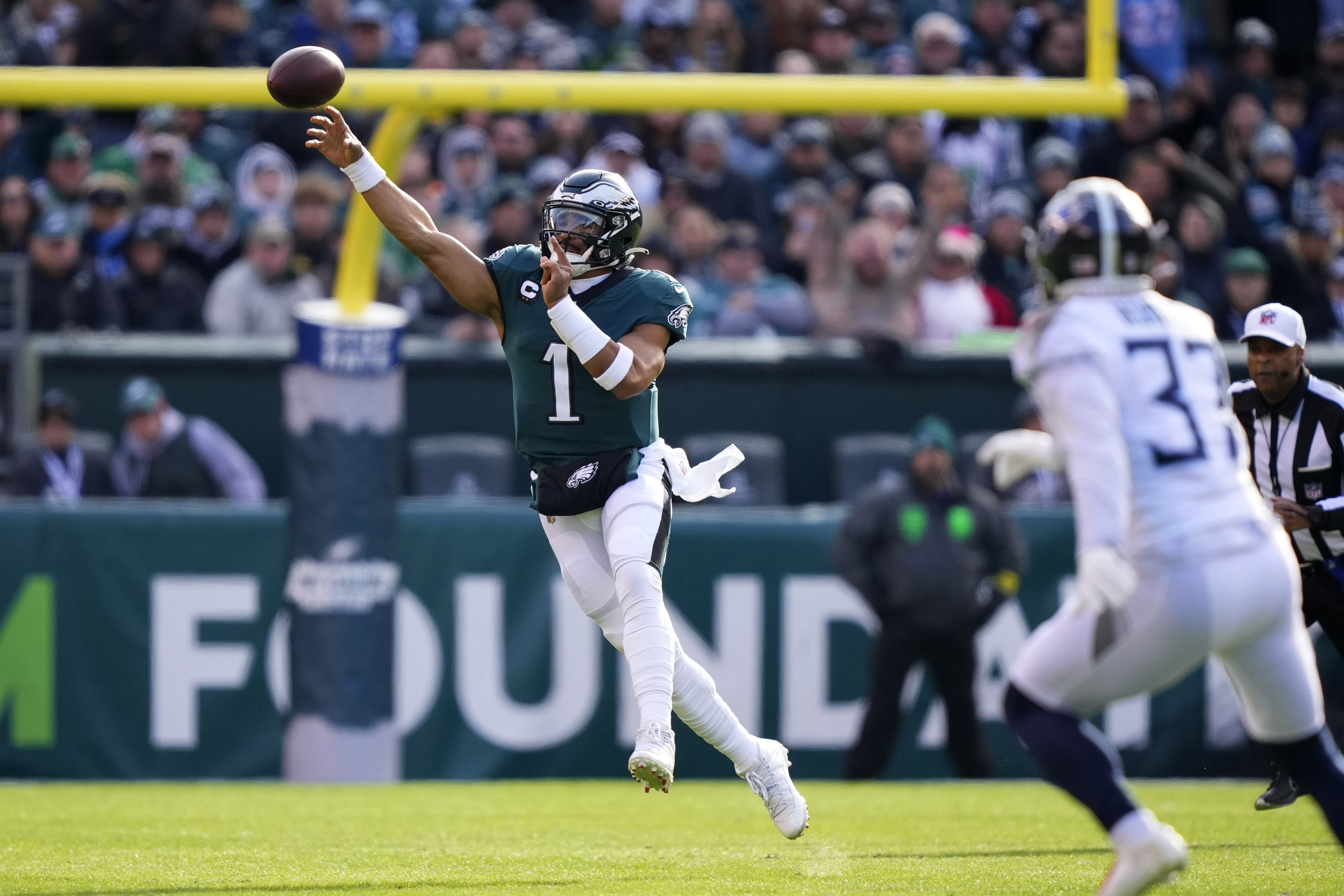 Philadelphia Eagles' A.J. Brown runs during the first half of an NFL  football game against the Tennessee Titans, Sunday, Dec. 4, 2022, in  Philadelphia. (AP Photo/Matt Slocum Stock Photo - Alamy