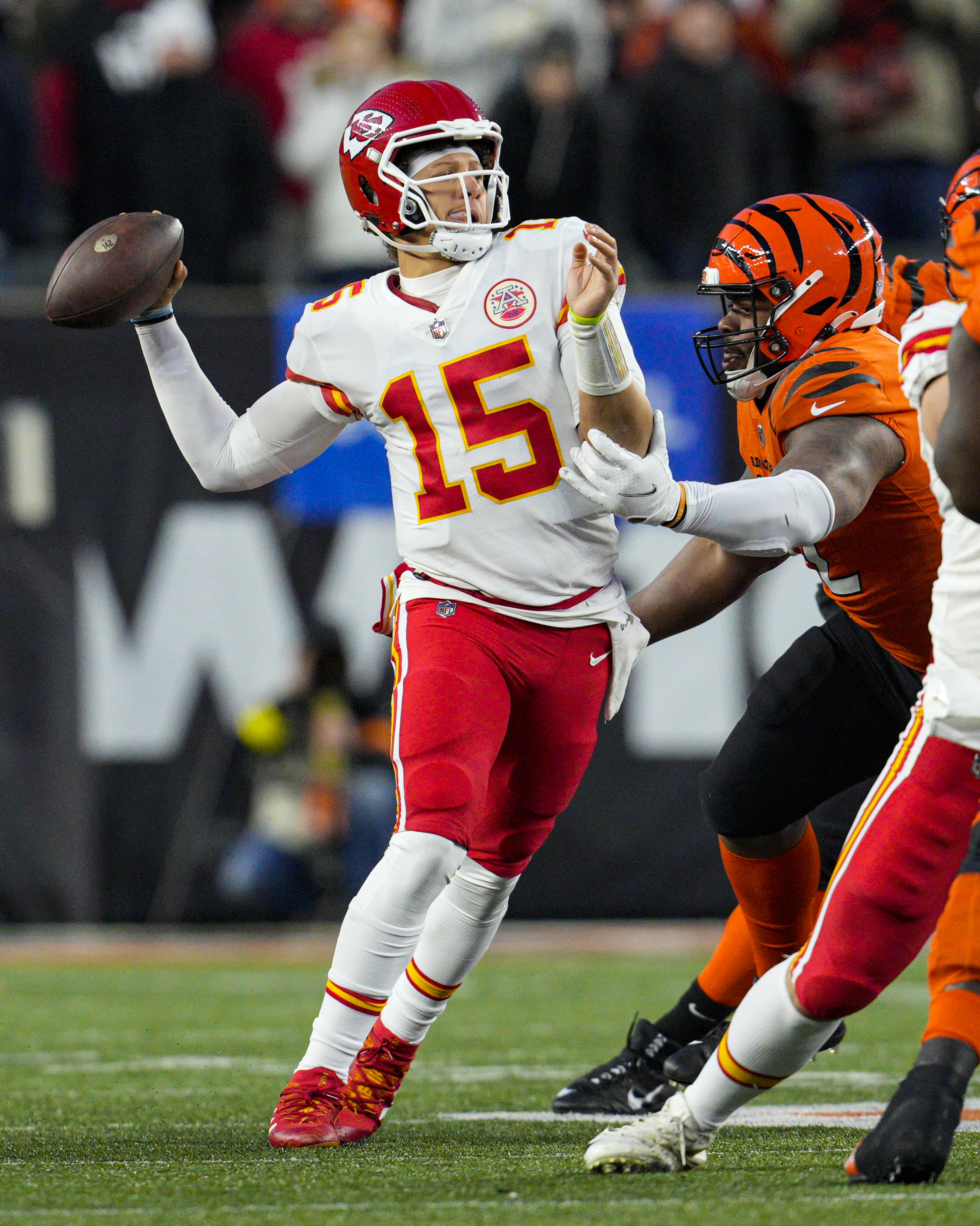 Kansas City Chiefs quarterback Patrick Mahomes (15) runs for a 12-yard  touchdown against the Chicago Bears in the first half of an NFL football  game in Chicago, Sunday, Dec. 22, 2019. (AP