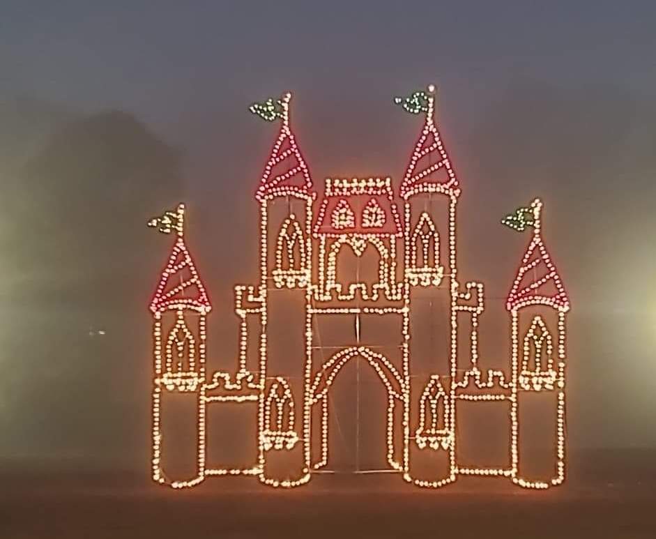 Holiday lights turned on after repairs