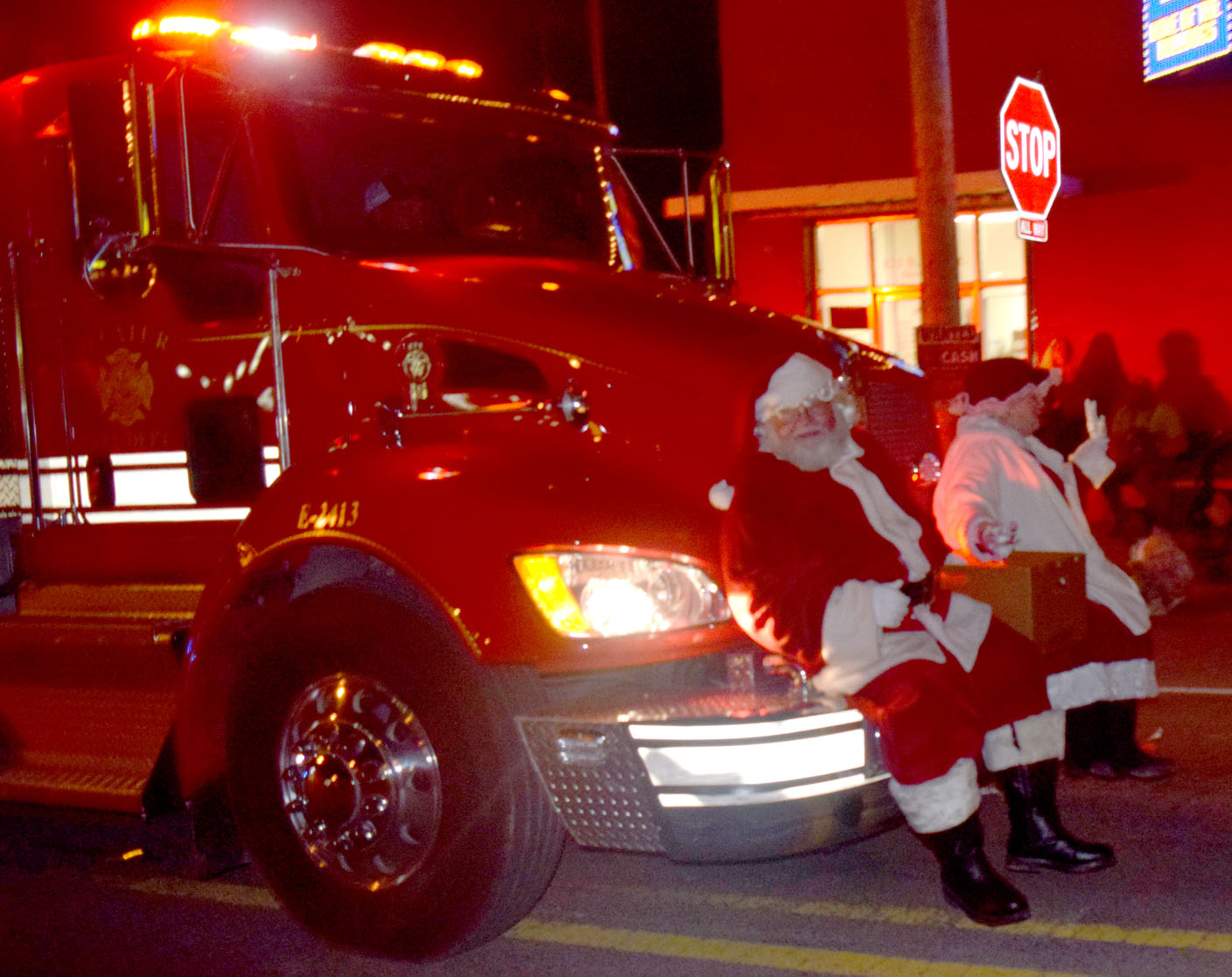 Santa appears during Decatur parade