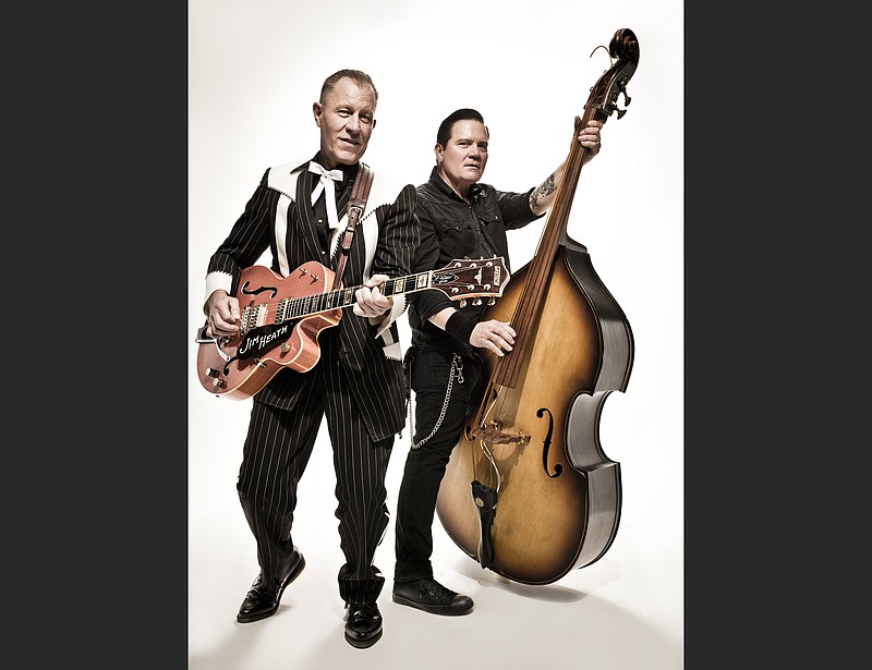 James C. Heath (left) is the Reverend Horton Heat, which is also the name of his “psychobilly” band from Texas. They’ll be at Little Rock’s The Hall on Friday night. (Special to the Democrat-Gazette/Thom Jackson)