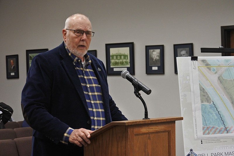 Sonny Bell, planning director for Greenwood, speaks during the Greenwood City Council's regular meeting Tuesday. 
(NWA Democrat-Gazette/Thomas Saccente)