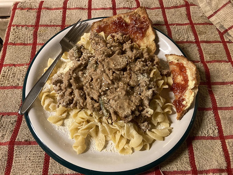 Groud venison is a main ingredient in this easy to make venison stroganoff recipe.
(NWA Democrat-Gazette/Flip Putthoff)