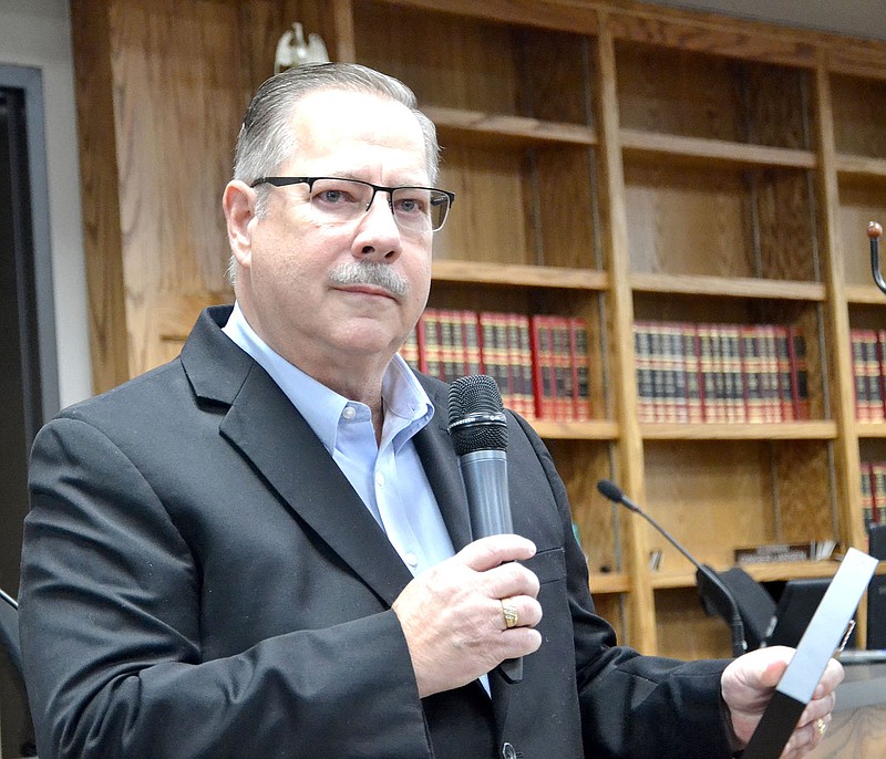 TIMES photograph by Annette Beard
Retiring Mayor Jackie Crabtree was honored Friday, Dec. 16, 2022, in the court room at City Hall. For more photographs, go to the PRT gallery at https://tnebc.nwaonline.com/photos/.