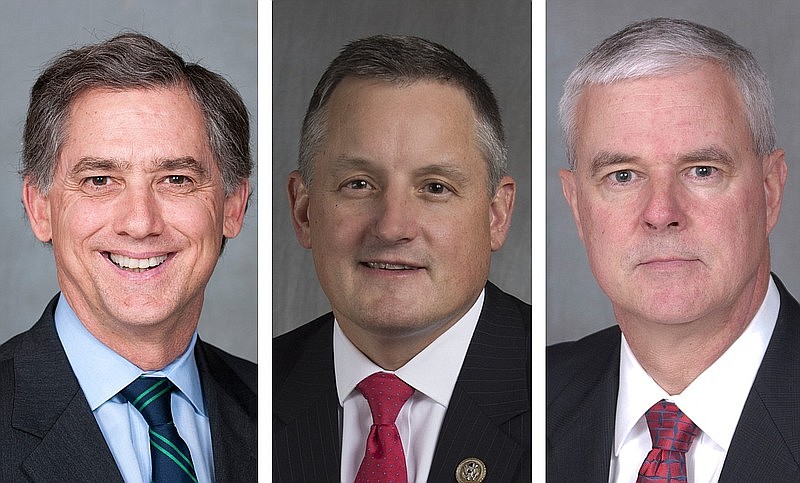 From left: U.S. Reps. French Hill, Bruce Westerman and Steve Womack, all R-Ark.