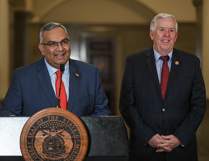 Julie Smith/News Tribune photo: 
Vivek Malek was named Tuesday, Dec. 20, 2022, by Gov. Mike Parson to the office of Missouri Treasurer after Scott Fitzpatrick was elected to be the state auditor. Malek is an attorney from St. Louis who came to the United States from India to attend college.