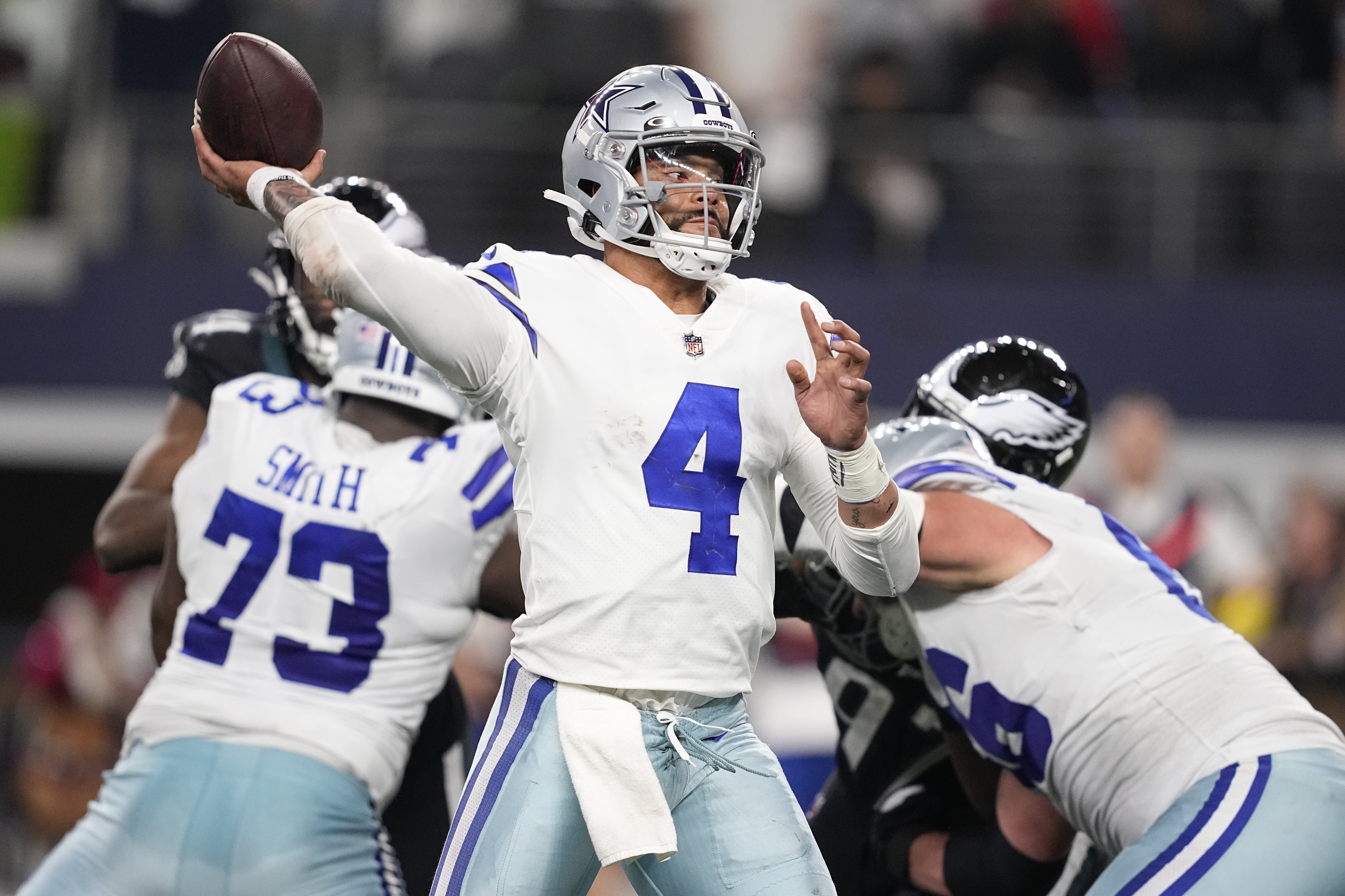 Dallas Cowboys cornerback Mike Jenkins (21) warms up prior to the NFL - NFC  Playoffs football game between the Philadelphia Eagles and Dallas Cowboys  at Cowboys Stadium in Arlington, Texas. Cowboys defeats