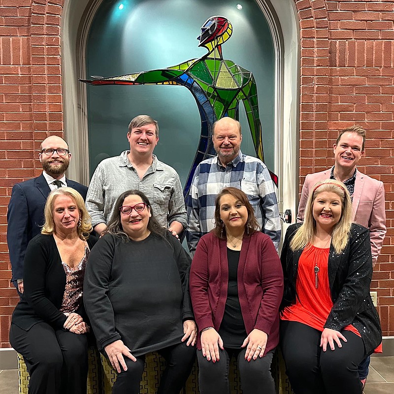 Directors of the shows included in Fort Smith Little Theatre’s 76th season are Brandon Bolin (back row from left), Eric Wells, Barry Law, Wesley Fox and (bottom row from left) Tina Dale, Micki Voelkel, Rikkee Black and Shannon Stoddard. Not pictured is George Mann.

(Courtesy Photo)