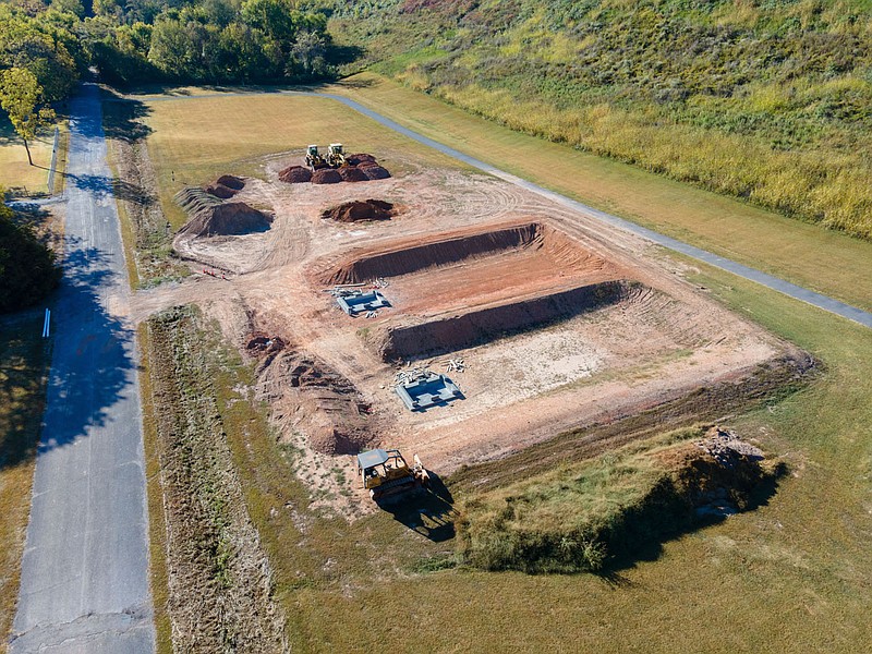 Courtesy photo Three new aquaculture ponds will allow Rick Echols, lakes and parks superintendent, to raise several species of fish that will stock Bella Vista’s man-made lakes. The ponds are located near the Loch Lomond dam and should be safe from flooding.