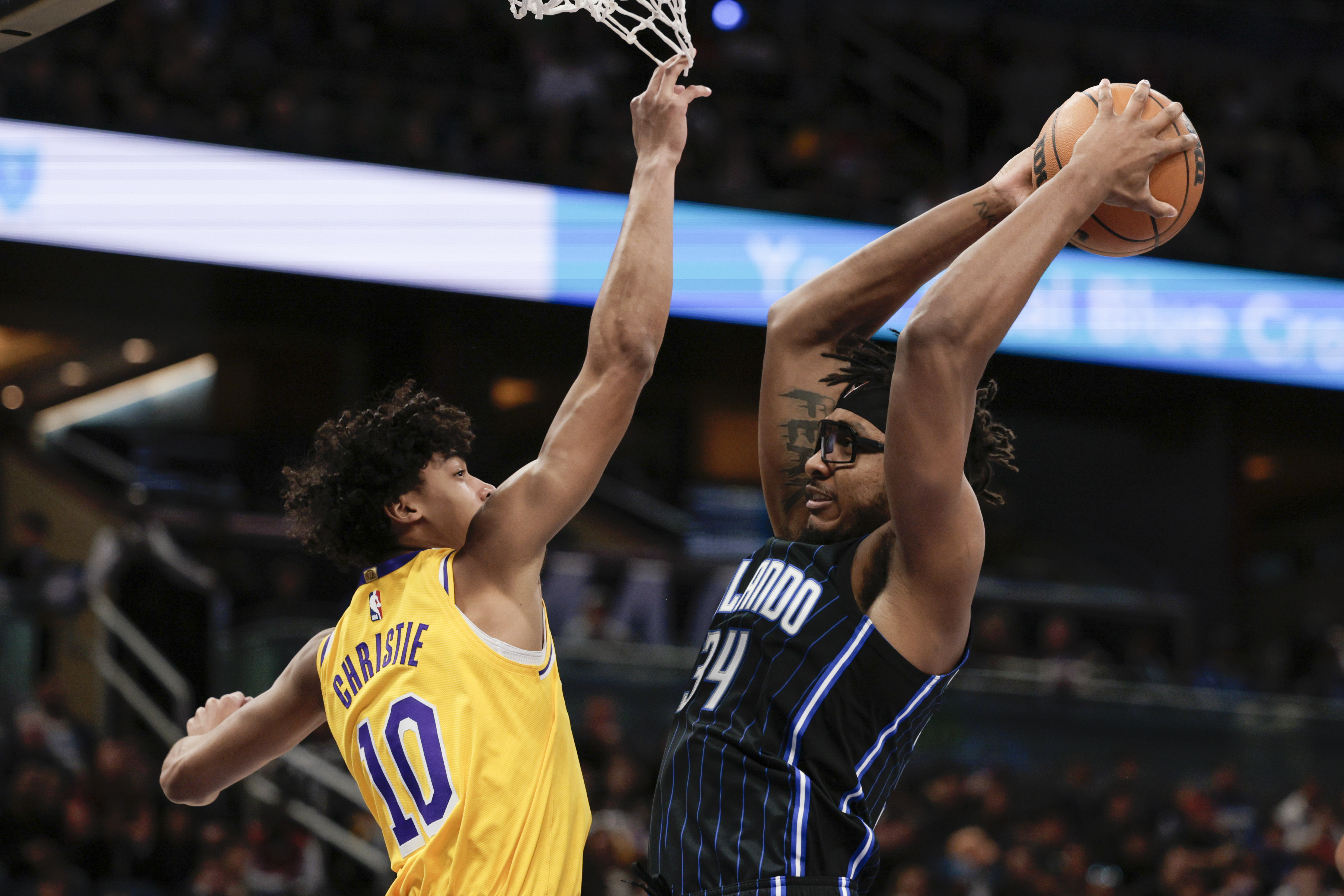 Los Angeles Lakers guard Max Christie (10) in the second half of