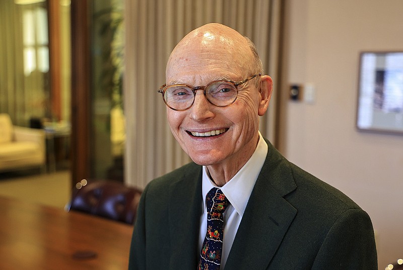 Walter E. Hussman Jr., chairman of WEHCO Media Inc., Friday Dec. 16, 2022 in the company's Little Rock offices.  (Arkansas Democrat-Gazette/Staton Breidenthal).