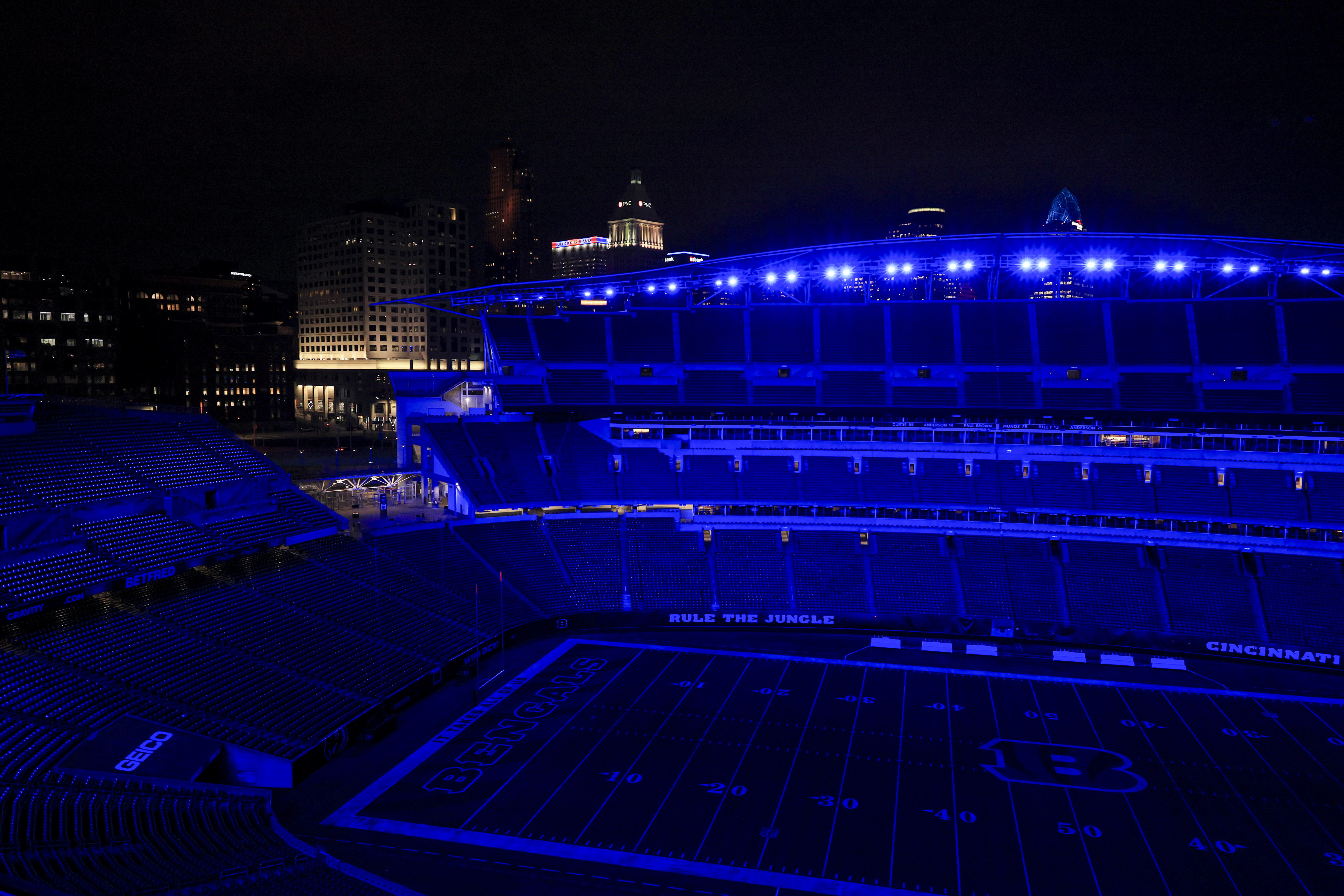 A sign at Paycor Stadium displays an AFC North Champions display following  an NFL football game against the Baltimore Ravens, Sunday, Jan. 8, 2023, in  Cincinnati. (AP Photo/Jeff Dean Stock Photo - Alamy