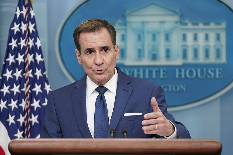 National Security Council spokesman John Kirby speaks during a press briefing at the White House, Friday, Jan. 6, 2023, in Washington. (AP Photo/Patrick Semansky)