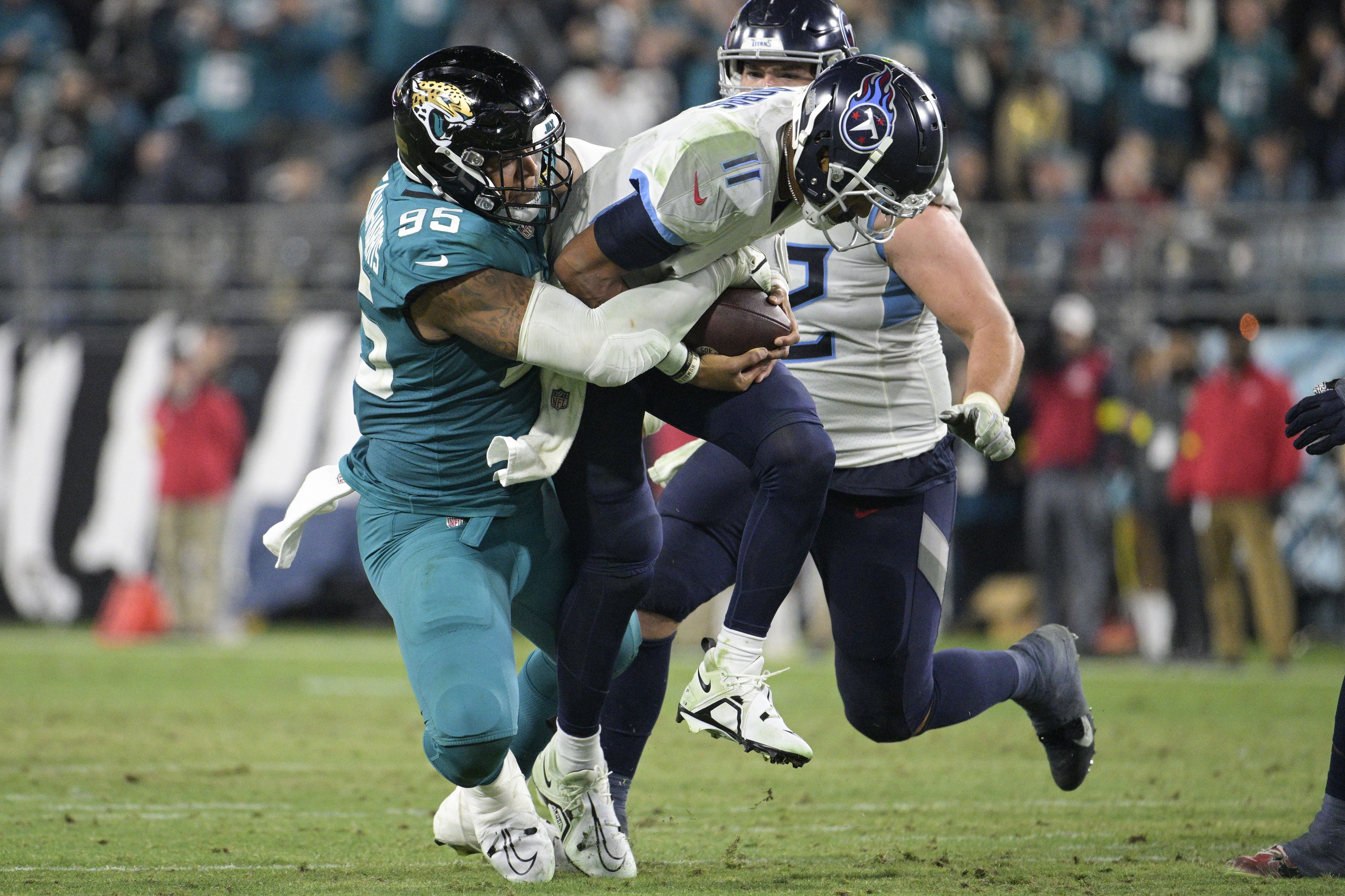 JACKSONVILLE, FL - NOVEMBER 28: Jacksonville Jaguars defensive end Roy  Robertson-Harris (95) during