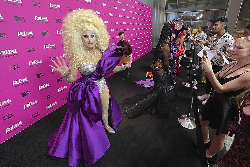 Drag performer Loosey LaDuca arrives at the Season 15 premiere of “RuPaul’s Drag Race” in New York on Jan. 5. (The Associated Press/John Carucci)