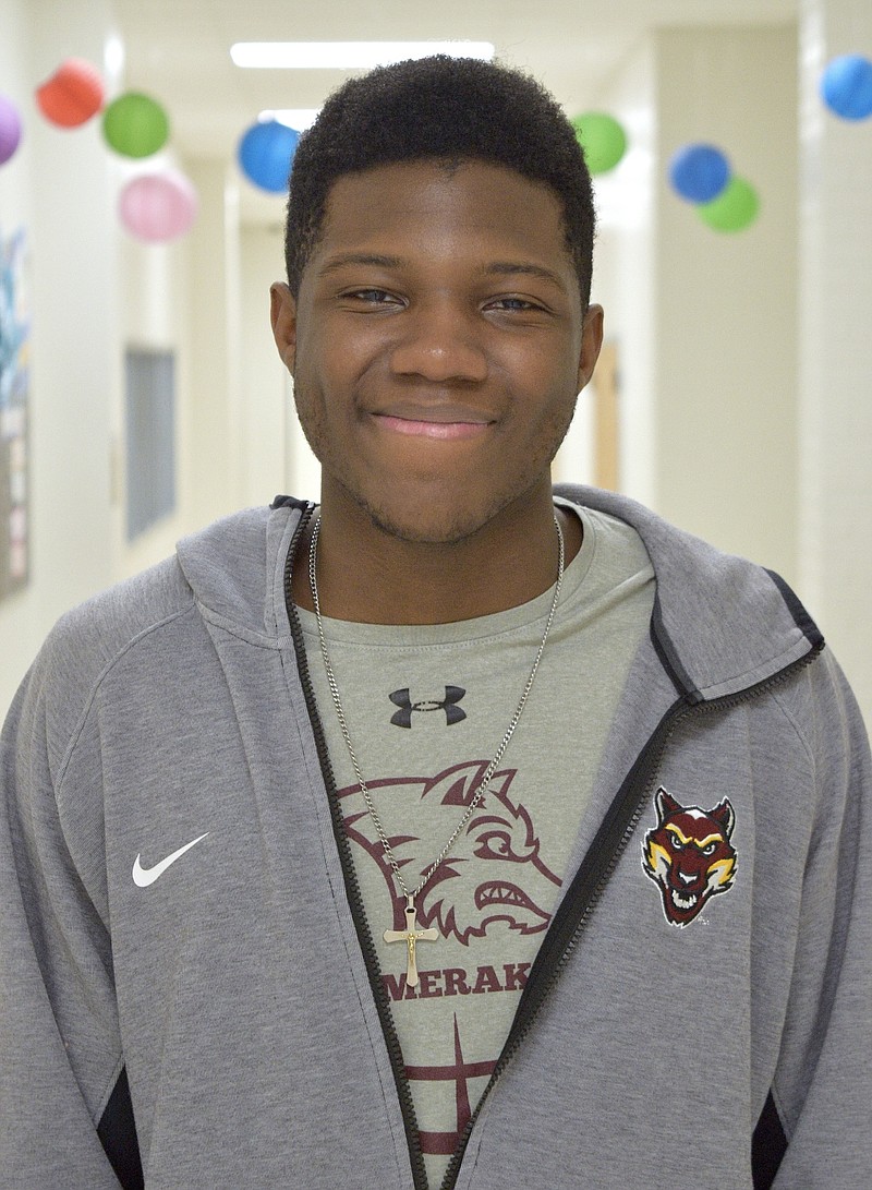 Patrick Ngassa, a senior at Lake Hamilton High School, recently received a full scholarship to attend Emory University in Atlanta next fall where he will study nursing. - Photo by Donald Cross of The Sentinel-Record