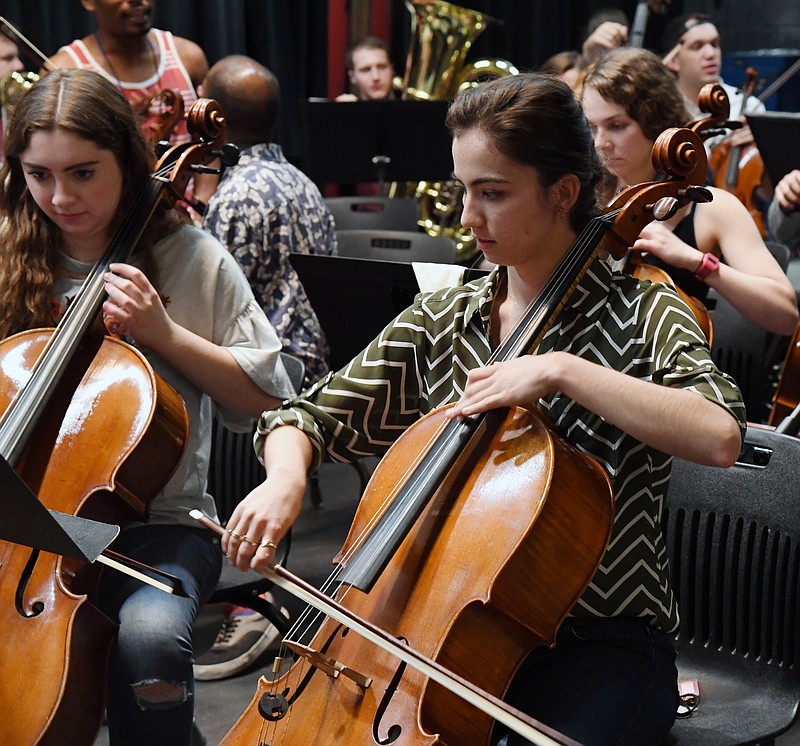 In this file photo, cellists rehearse the theme from "Star Wars" during the Hot Springs Music Festival on July 6, 2018. - File photo by The Sentinel-Record