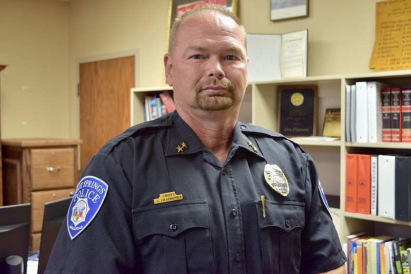 Hot Springs Police Chief Chris Chapmond is shown in his office in July 2022. - File photo by Donald Cross of The Sentinel-Record