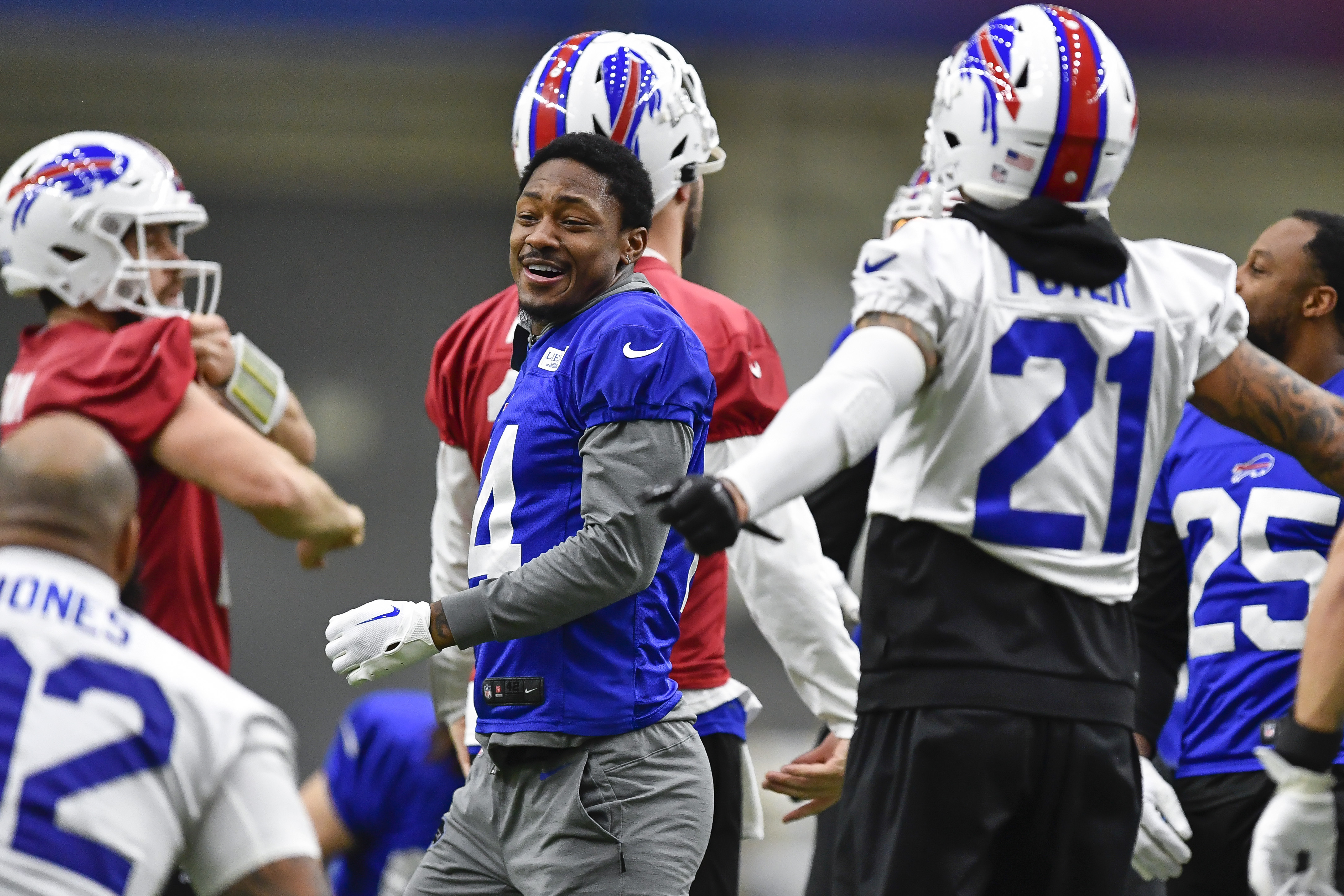 Buffalo Bills wide receiver Isaiah McKenzie (19), runs with the football,  during the second half at an NFL football game against the Miami Dolphins,  Sunday, Nov. 17, 2019, in Miami Gardens, Fla. (