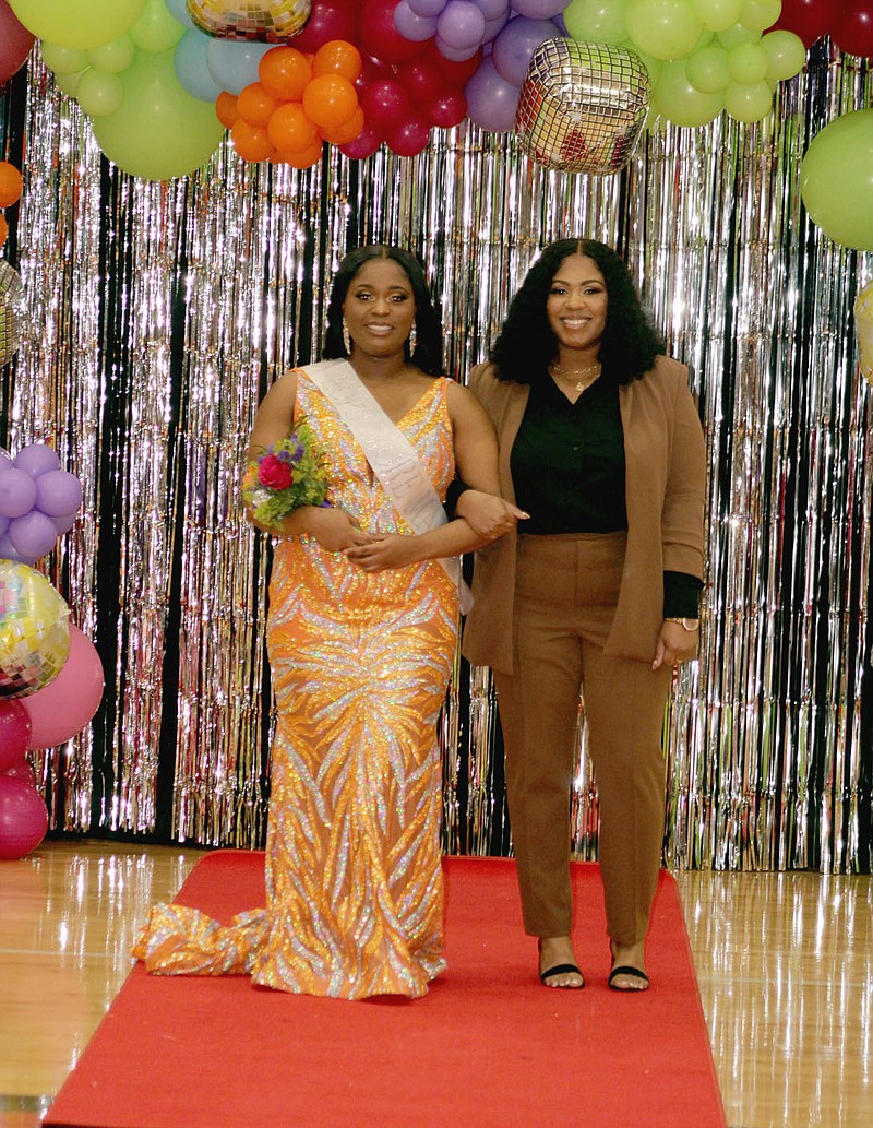 Carol Bundsgaard Special to the Enterprise-Leader

Sophomore maid Brooklyn Clark, daughter of Annette Clark, escorted by her mother.