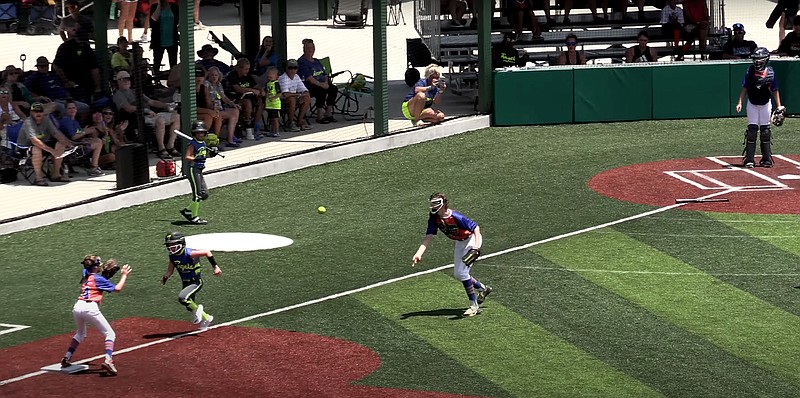Players are shown in action at Majestic Park in July 2022 during the FASA National Championship. - File photo by The Sentinel-Record