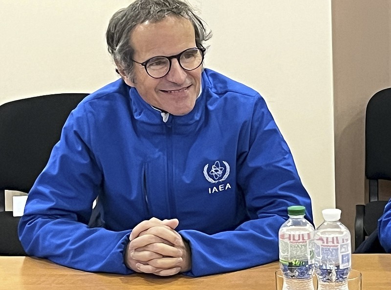 In this photo provided by the IAEA Press Office, Director General of the International Atomic Energy Agency (IAEA) Rafael Grossi smiles during his visit to the Chernobyl nuclear power plant near Chernobyl, Ukraine, Wednesday, Jan. 18, 2023. (IAEA Press Office via AP)