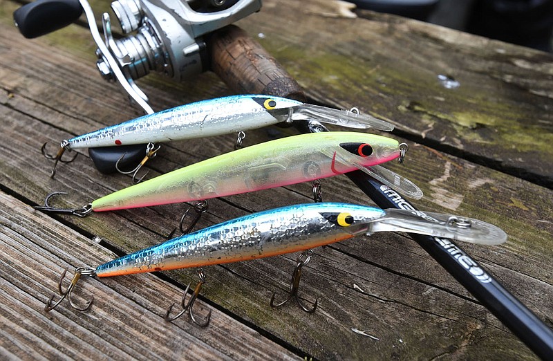 Jerk baits are a great cold-water choice for getting black bass to bite. Walleye, striped bass and sometimes crappie will bite these lures that have a wobbling, swimming action.
(NWA Democrat-Gazette/Flip Putthoff)