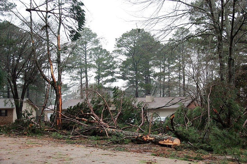 The National Weather Service in Shreveport confirmed Thursday that Wednesday's storm produced a tornado in Union County. NWS crews were still surveying damage, concentrated in Parkers Chapen and surrounding communities, Thursday afternoon. (Courtesy of Penny Chanler/Special to the News-Times)