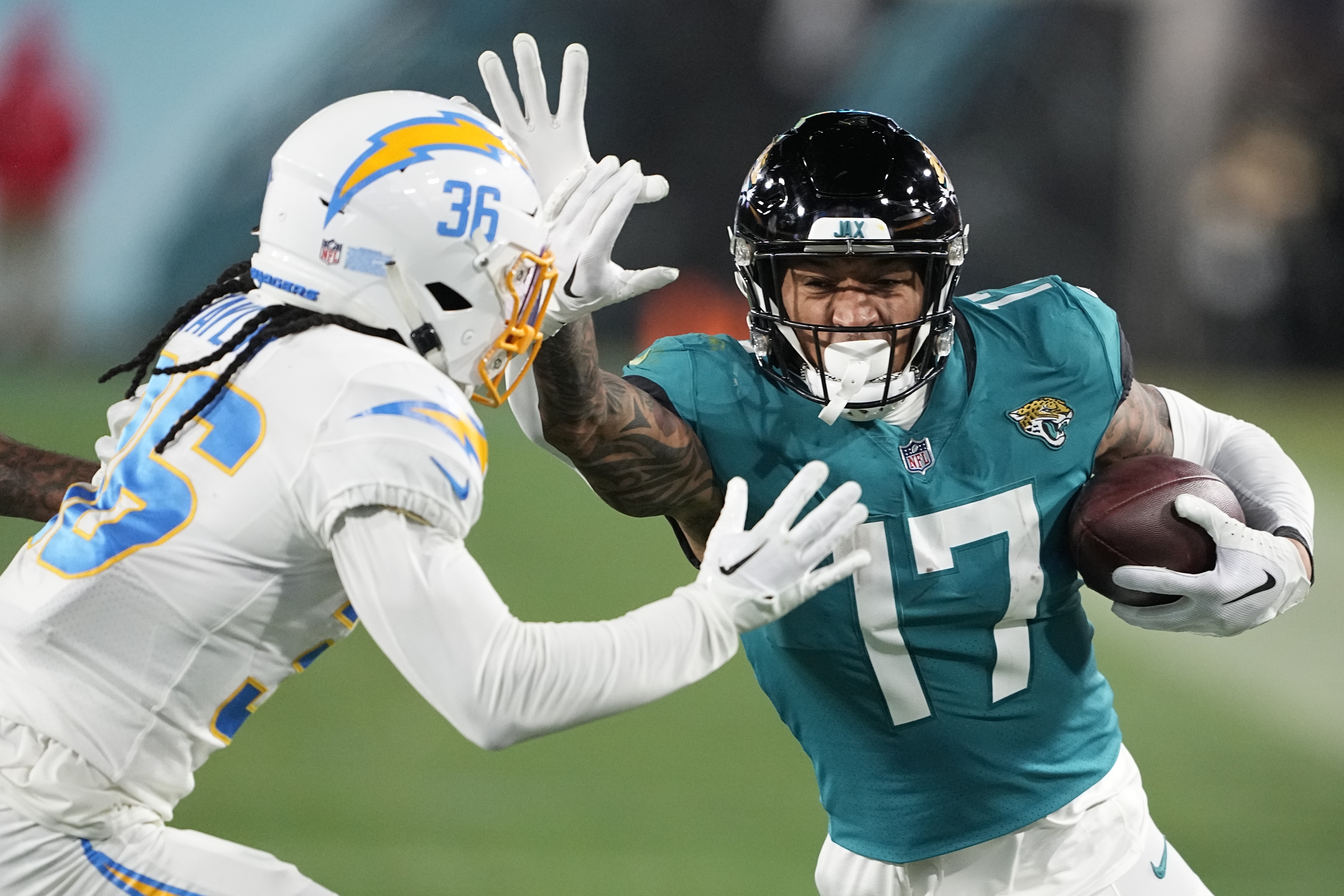 Kansas City Chiefs running back Jerick McKinnon watches from the sideline  during an NFL Divisional Playoff football game against the Jacksonville  Jaguars Saturday, Jan. 21, 2023, in Kansas City, Mo. (AP Photo/Ed