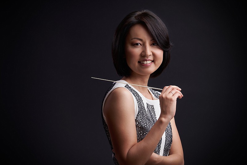 Guest conductor Akiko Fujimoto makes her second appearance with the Arkansas Symphony Saturday night and Sunday afternoon at Little Rock’s Robinson Center Performance Hall. (Special to the Democrat-Gazette/Mike Grittani)